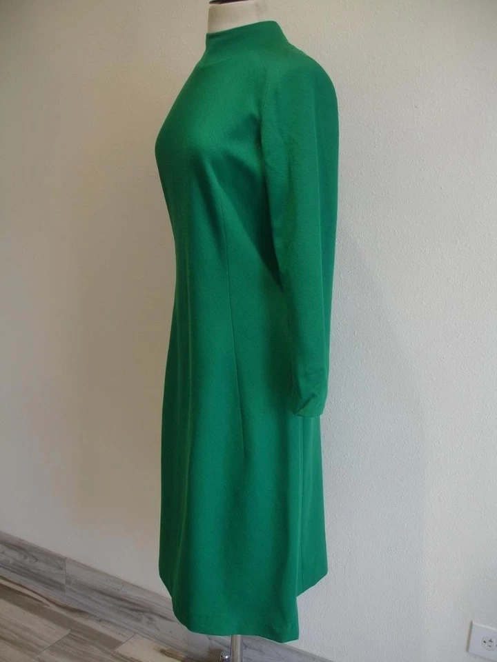 Женское M L винтажное 1960-е Hauliuetrigere Montaldo's Kelly Зеленое Длинное Платье Вязаное США - Изображение 2 из 4