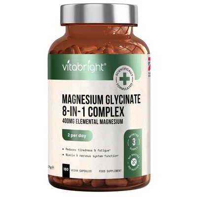 Magnesium Komplex 8-in-1 hochdosiert 400mg | 240 vegane Kapseln | 4 Monate...