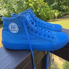 PF Flyers Hi Top Sandlot Sneaker Men's Size 10.5 Women's 12 Blue Canvas...