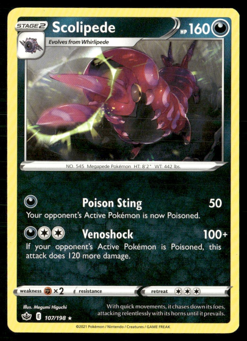 Scolipede 107/198 Rare Chilling Reign Pokemon Near Mint