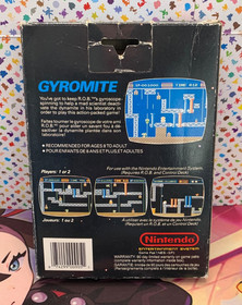 gyromite nes 5 screw hang tab cib canadian double seal black box