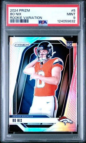 2024 PANINI PRIZM ROOKIE VARIATION #5 BO NIX ROOKIE RC PSA 9