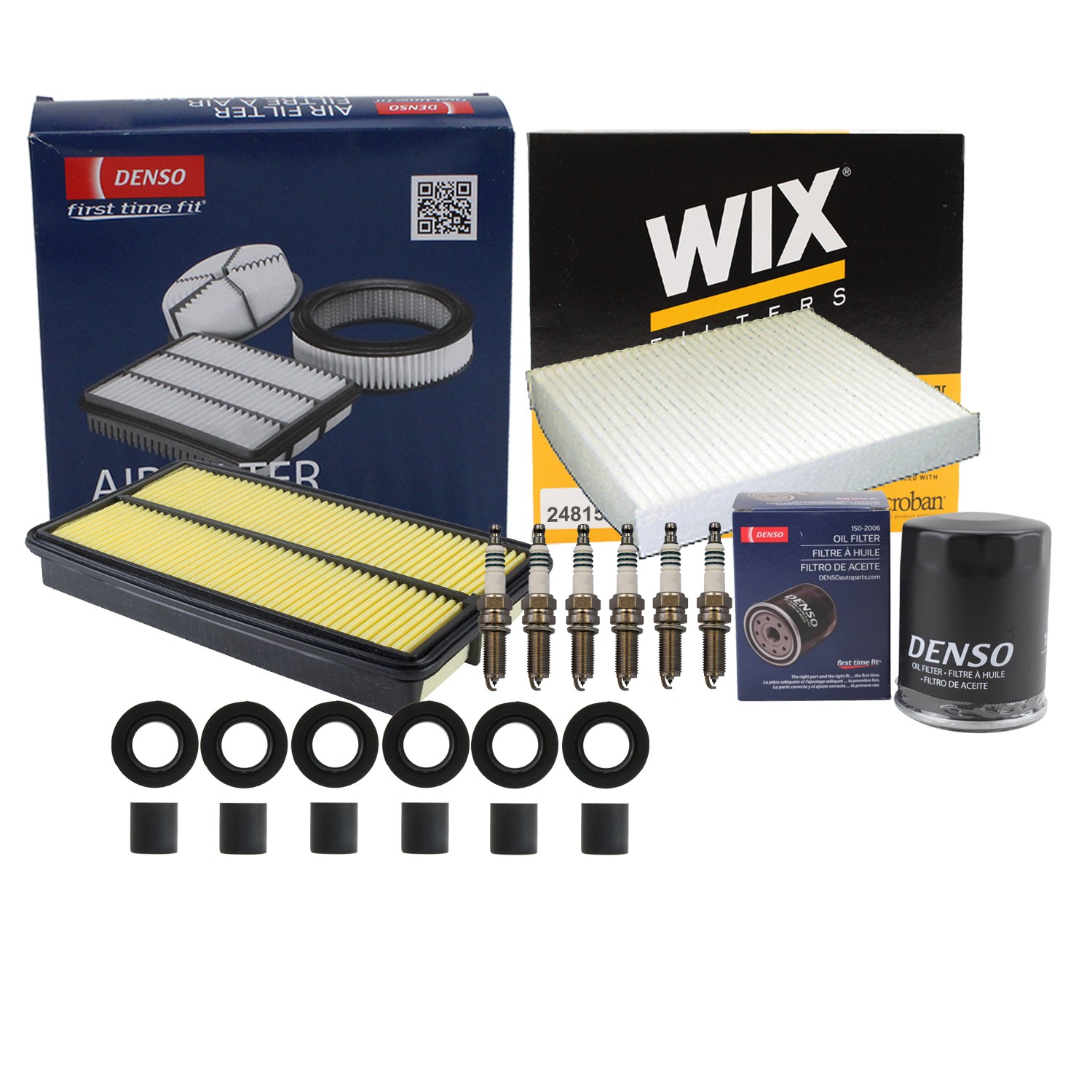 Denso Tune Up Kit NGK 6 Spark Plugs  Boots Kit for Honda Odyssey 3.5L V6 Auto