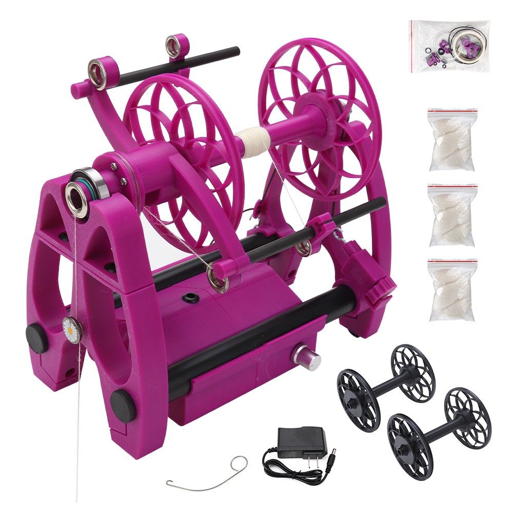 Electric Yarn Spinner Dual Function Spinning & Plying Wheel Wool Fiber Twisting
