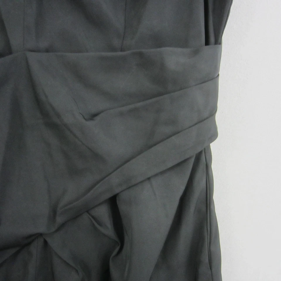 Cue Dress Womens 14 Black Sheath Sleeveless Satin Stretch Work Event Career - image 4 of 4