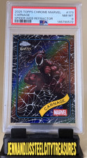 Carnage 351/399 2025 Topps Chrome Marvel Spider Web Refractor #173 PSA 8