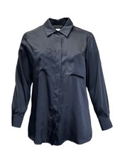Marina Rinaldi Women's Black Bavarese Button Down Shirt Size 14W/23 NWT