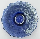 Vintage Fenton Persian Medallion Pattern Cobalt Blue Carnival 6.25" Glass Plate