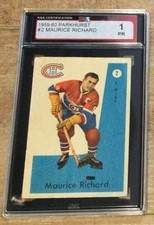 1959-60 MAURICE RICHARD PARKHURST #2 MONTREAL CANADIENS KSA 1