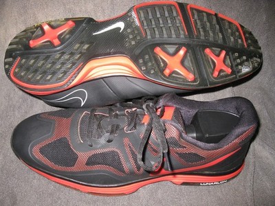 Nike Hyperfuse Lunaron model spikeless golf shoes (style 628350-600) men's 13