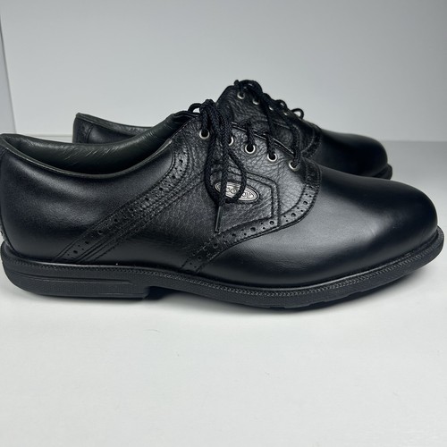FOOTJOY EComfort US 12 Black Saddle Oxford Soft Spike Men's Golf Shoe #57737 - Picture 3 of 7