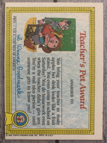 Garbage Pail Kids OS1 GPK 1. Serie Oozy Suzy Karte 28a matt - Bild 3 von 3