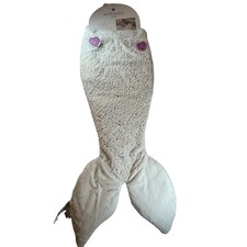 Auténtico saco de dormir manta cola acurrucada sirena blanco estrellas brillantes piel sintética