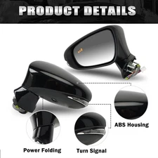 16PIN For 2013-17 2018 Lexus Es350 Driver Side Mirror W/Blind Spot Memory Black