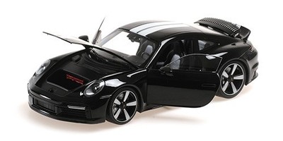1:18 MINICHAMPS 2022 PORSCHE 911 (992) SPORT CLASSIC black/white stripe ALL OPEN
