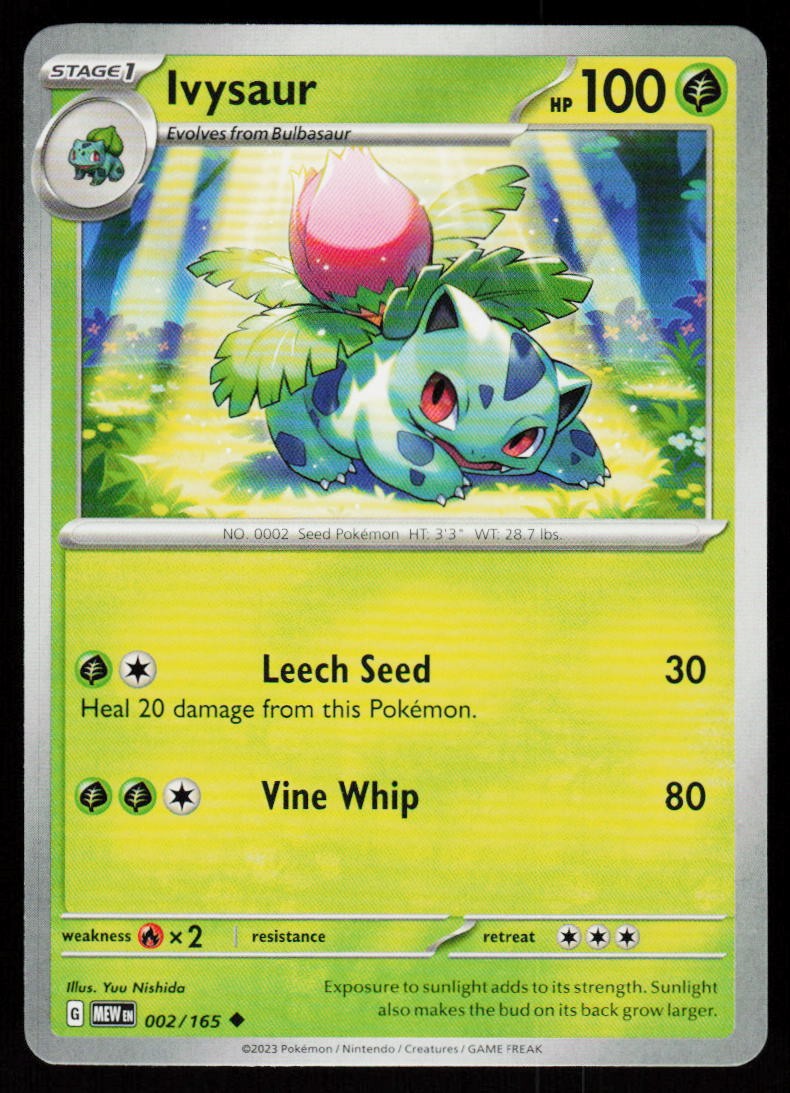 Ivysaur 002/165 Uncommon 151 Pokemon Near Mint