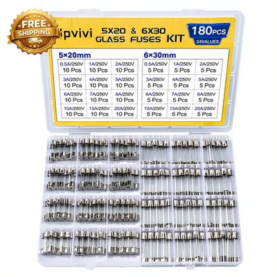 #ad Fast Blow Glass Fuse Assortment Kit 24 Values Glass Fuses 250V 5X20Mm 0.5A 1A 2 $11.99