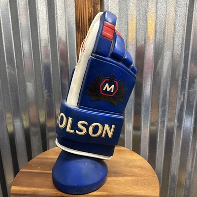 Vintage Molson Ice Hockey Glove Beer Bottle Holder Display Man Cave Advertising