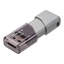 PNY 32GB Turbo Attache 3 USB 3.0 Flash Drive, Grey Pack of 1 