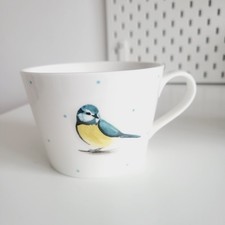 Sainsbury's Home Blue Tit Bird Embossed Blue Polka Dots Large Mug