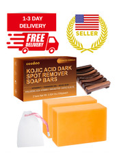 Kojic Acid Soap for Dark Spot Remover Bars with Turmeric, Vitamin C, Retinol,