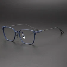 Titanium Square Eyeglass Frames Retro Women Men Ultralight Glasses 54 17-148mm