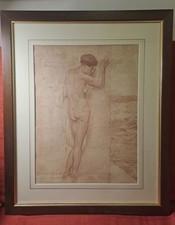 Disegno Antico. Bella sanguigna su carta filigrana;cm 28x38;cornice 45x55