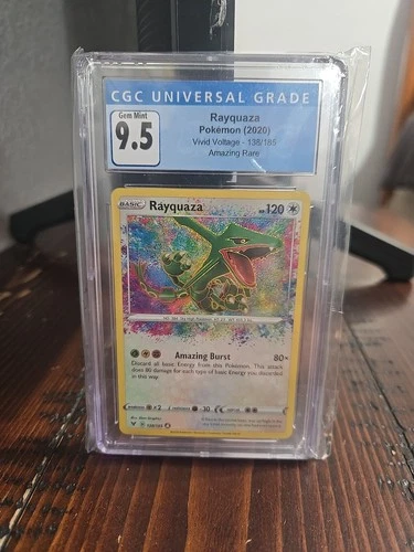 2020 Pokemon Vivid Voltage Rayquaza #138/185 Amazing Rare CGC 9.5 BLUE LABEL!