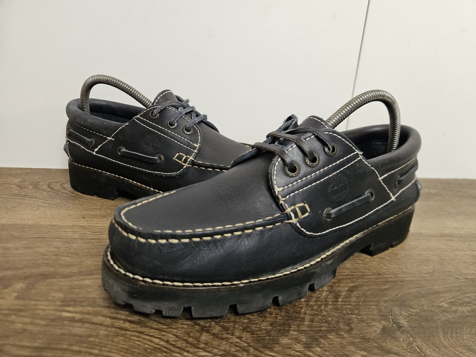 Timberland 3Eye Lug Loafer Mens Slip On Navy Soft Leather Boat Shoe UK 7 EU 41