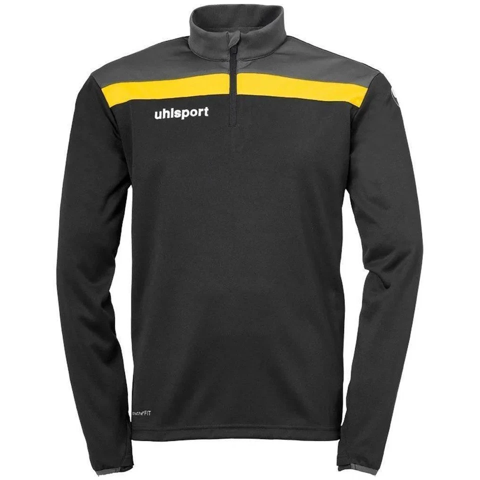 Uhlsport Offense Herren 1/4-Zip Sweatshirt Trainings Pullover schwarz grau neu