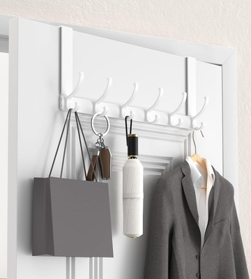 Kitchlife over the Door Hooks Hanger with 7 Inches Extended Arms, Fits 1 3/8'' Do