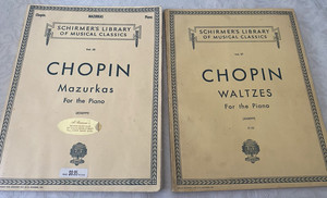 2 vol Chopin Schirmer’s Library Piano Sheet Music Preludes Waltzes vol 27/28