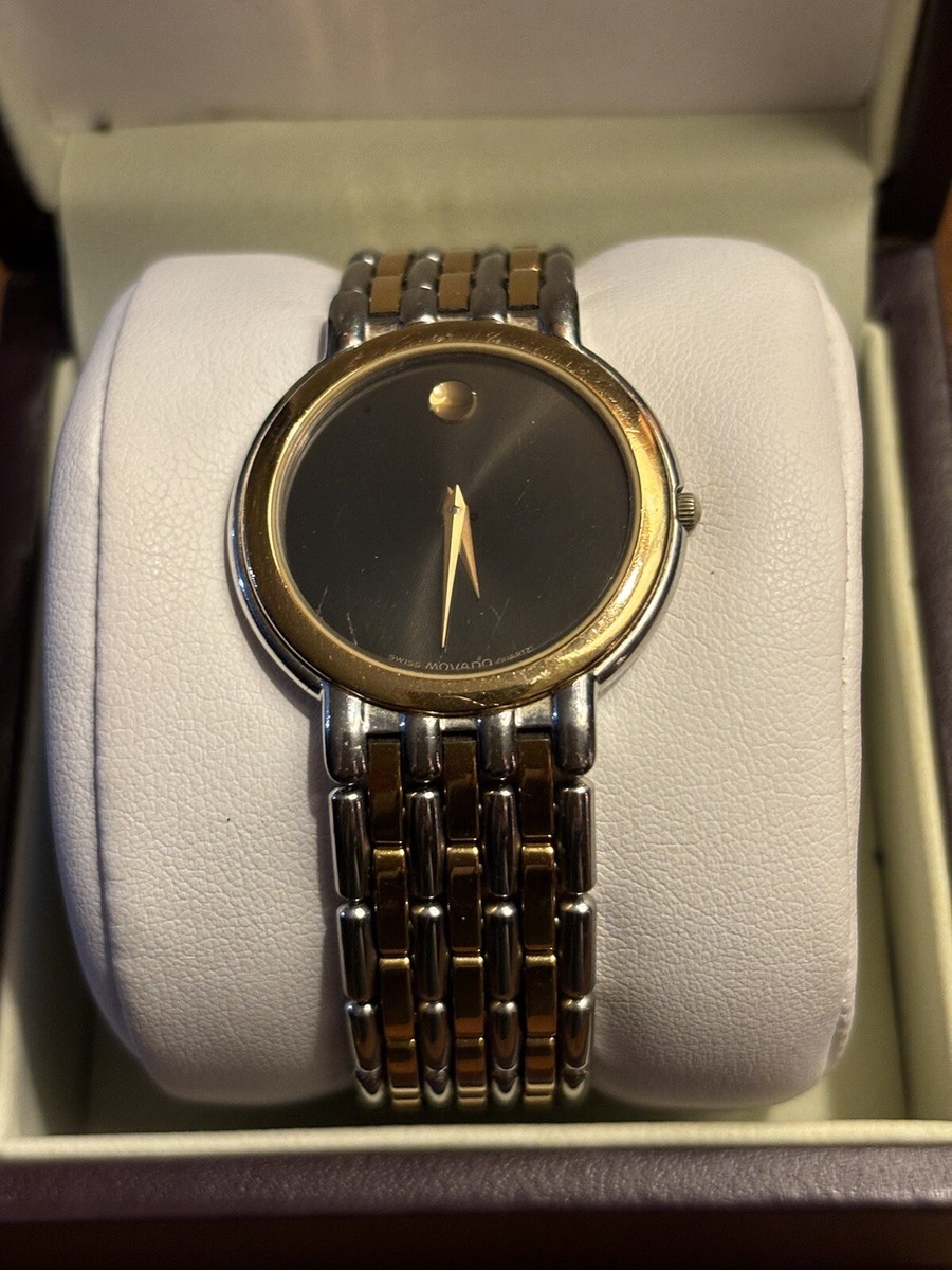 AUTHENTIC MOVADO MUSEUM 81.19.865 DARK BROWN DIAL TWO TONE