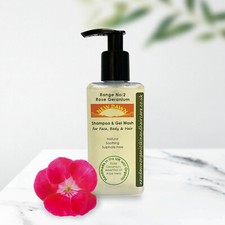 Shampoo al Geranio Rosa Biologico - Cura dei Capelli Vegani Fatto a Mano Naturale
