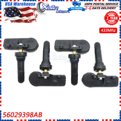 (4) NEW TPMS TIRE PRESSURE SENSOR 56029398AB 68241067AB for CHRYSLER DODGE JEEP