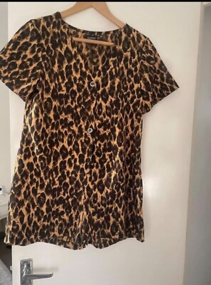Boohoo Leopard Print Playsuit Size UK