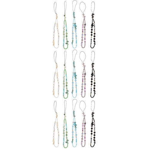 15 Pcs Beaded Phone Lanyard Keychain Lanyards Cellphone Lanyards - 第 1/12 張圖片