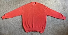 NEW ZARA Orange Sweater Vented Super Soft Cotton Crew Neck Mens Medium S-M NWT