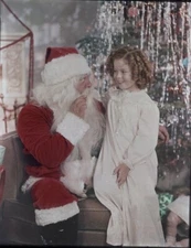 Shirley Temple Child Actress Santa Claus Vintage 8x10 Color Inter Negative