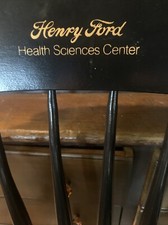 (2) Hitchcock Style Arm Chairs Black Gold Henry Ford Oncology Van Patrick Chair