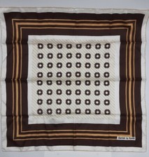Daniel La Foret Ladies Retro Fashion Scarf Silk Designer Satin Scarf Brown 27x27