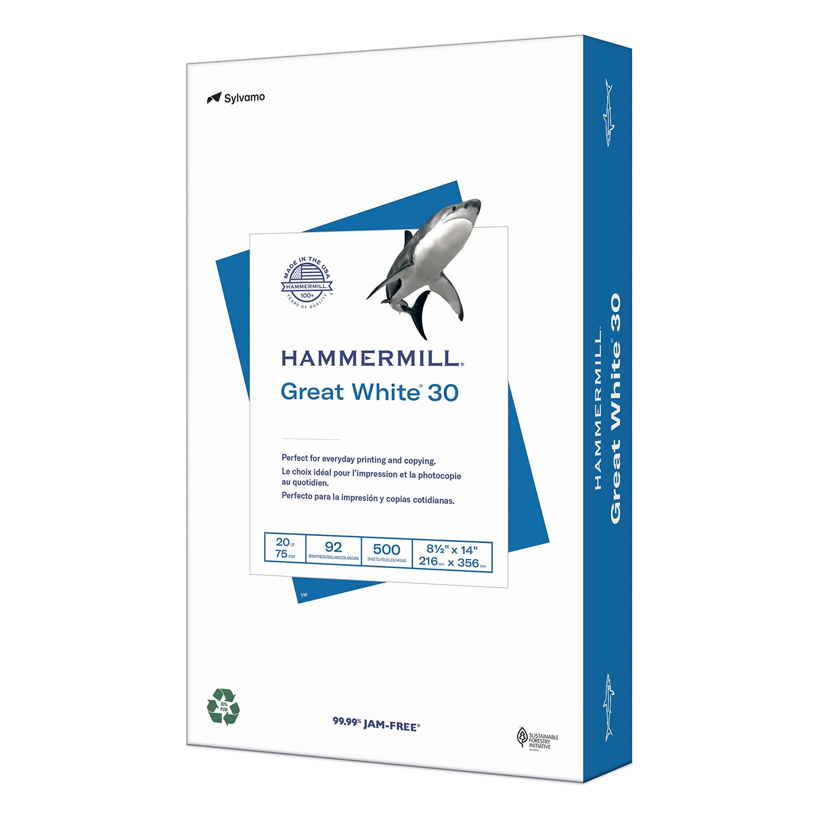 Printer Paper, Great White 30% Recycled Paper, 8.5 x 14 - 1 Ream (500 Sheets)...-image