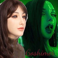 Realistic Silicone Female Face Mask Crossdresser Head Mask For Women For Cosplay