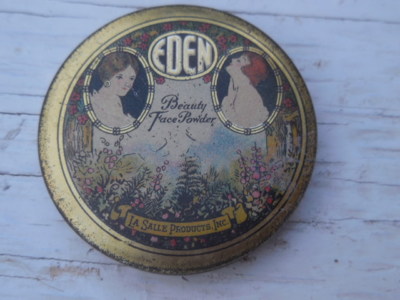 Original 1900's-litho tin-Eden Beauty Face Powder La Salle Products-St.Paul #103