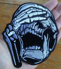 Death Skull  See No Evil  Iron On Embroidered Motorcycle Biker Patch