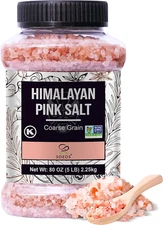 Soeos Himalayan Pink Salt, Coarse Grain, 80Oz (5 Pound), Non-Gmo Himalayan Salt,