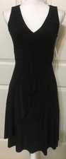NWT Taylor size 4 black sleeveless v-neck fit & flare ruffled dress