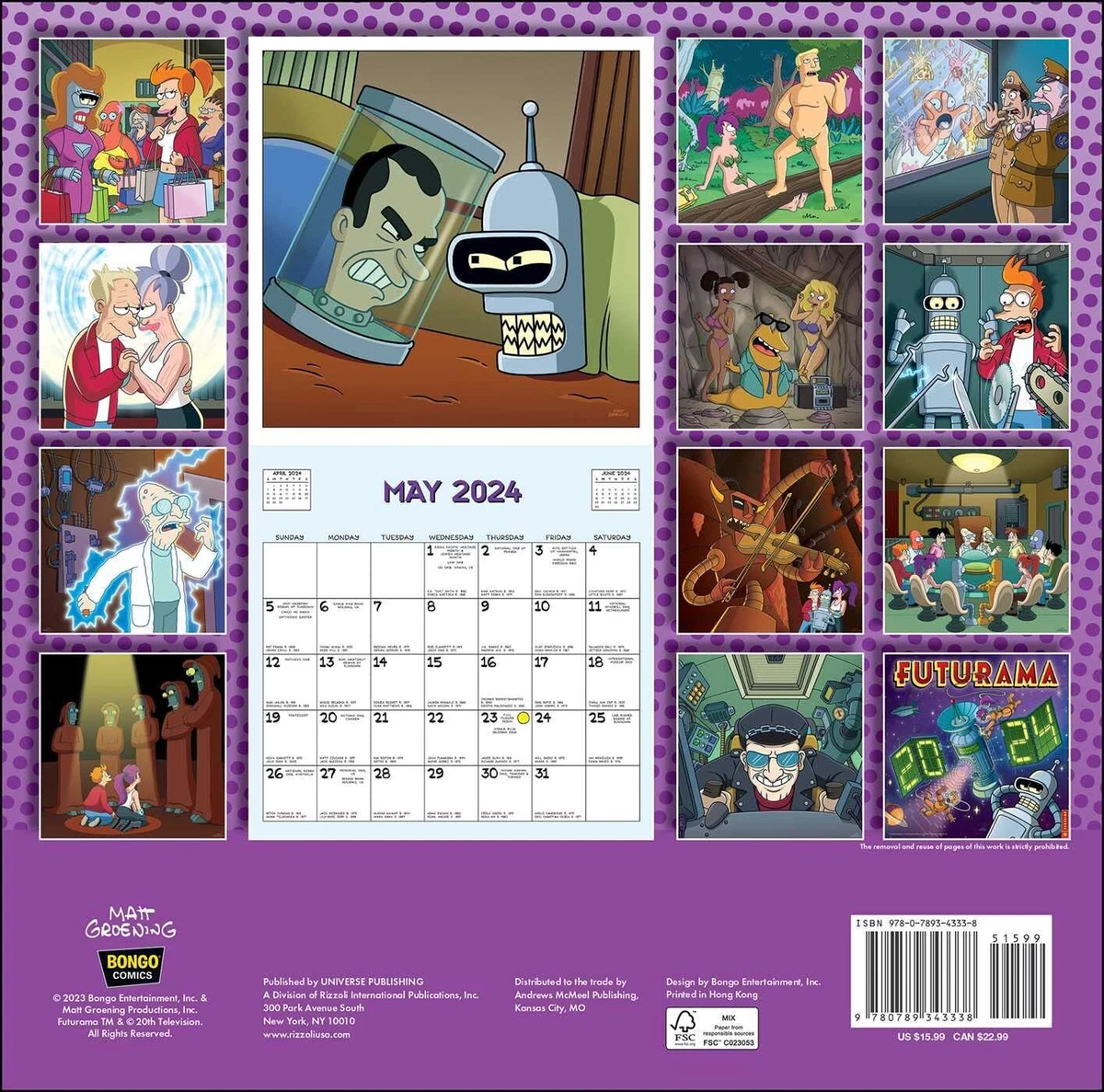 Kalender 2024 Futurama Halie Kerrill