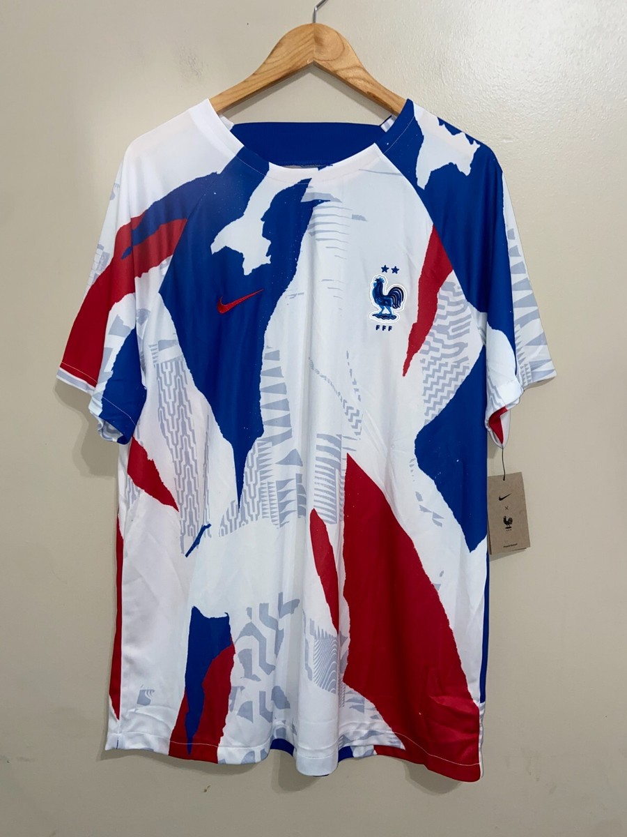 Nike Dri-FIT France FFF Pre-Match Soccer Warm Up Jersey Mens XXL