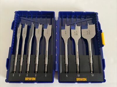 Irwin Speedbor Wood Drill Bits #341008 in Original Case 3/8  to 1 1/2 Boring Bit